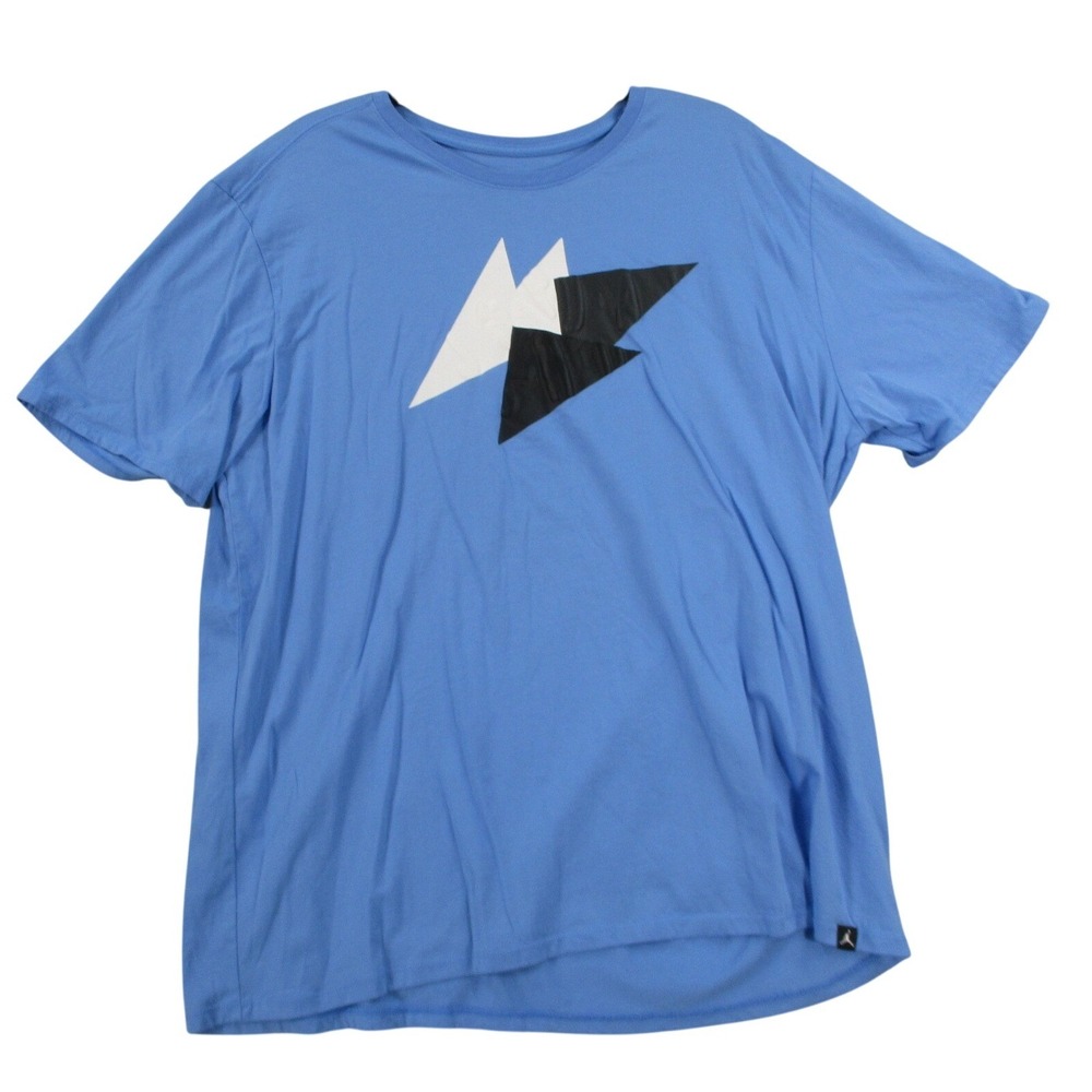 Jordan Brand Mens XXL Blue Short Sleeve Graphic T-Shirt Mountain Bolt Logo 8809
